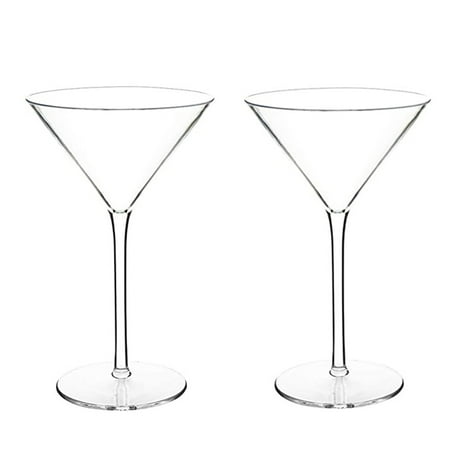 2pcs Tritan-plastic Cocktail Wine Glasses Drinking Goblets (Transparent)