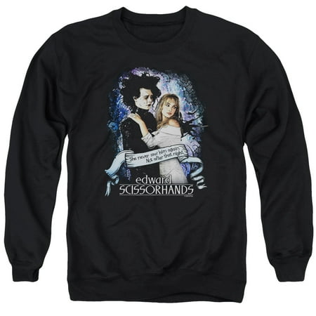 Edward Scissorhands Fantasy Movie She Never Saw Him Again Adult Crew Sweatshirt