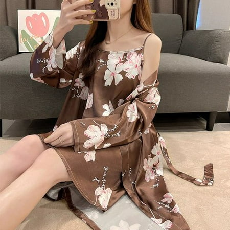 PIKADINGNIS SatinRobe Set Spring Summer Robe Shirt Soft Thin Sexy Nightgowns Bathrobe Women Pajamas Bath Silk Robe Sleepwear Womens Cloth
PIKADINGNIS SatinRobe Set Spring Summer Robe Shirt Soft Thin Sexy Nightgowns Bathrobe Women Pajamas Bath Silk Robe Sleepwear Womens Cloth