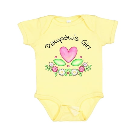 Inktastic Pawpaw s Girl- Heart Flowers Gift Baby Girl Bodysuit