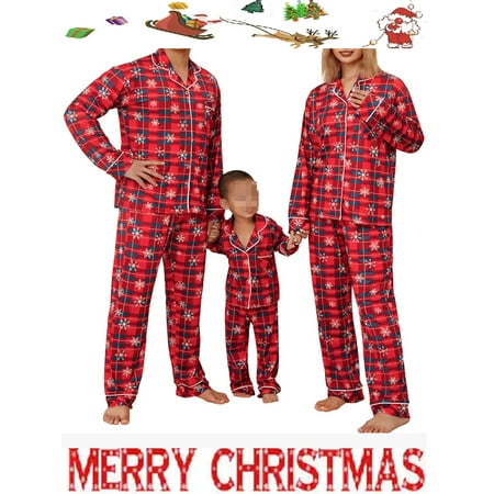 Jamlynbo Family Matching Pajamas Christmas Snowflake Plaid Print Long Sleeve Button Tops Casual Pants Sleepwear for Couple Kids Baby
Jamlynbo Family Matching Pajamas Christmas Snowflake Plaid Print Long Sleeve Button Tops Casual Pants Sleepwear for Couple Kids Baby