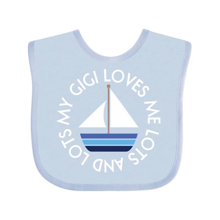 Inktastic My Gigi Loves Me Sailboat Boys Sailing Gift Baby Boy Bib