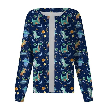 Taymeis Scrub Jackets for Women Fun Cartoon Animal Dinosaur Printed Scrub Jacket Tops with Pockets Long Sleeve O Neck Plus Size Shirts Blue 3XL
Taymeis Scrub Jackets for Women Fun Cartoon Animal Dinosaur Printed Scrub Jacket Tops with Pockets Long Sleeve O Neck Plus Size Shirts Blue 3XL