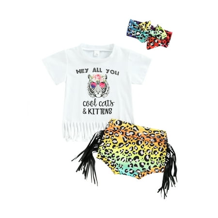 Canrulo Sister Baby Girls Clothes Sets Short Sleeve Tiger Printed Tassel T Shirts+Leopard Shorts/Flare Pants Little Sister 18-24 Months
Canrulo Sister Baby Girls Clothes Sets Short Sleeve Tiger Printed Tassel T Shirts+Leopard Shorts/Flare Pants Little Sister 18-24 Months