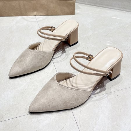 DONGGTGDZ Elegant Pointed Toe Chunky Heeled Women‘s Pumps Versatile Two Ways Wear Shoes in Solid Color Double Strap Sandals
DONGGTGDZ Elegant Pointed Toe Chunky Heeled Women‘s Pumps Versatile Two Ways Wear Shoes in Solid Color Double Strap Sandals