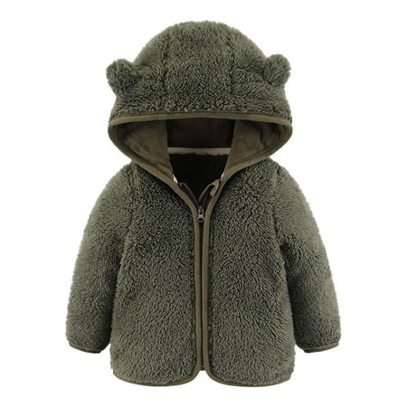 EHTMSAK Infant Baby Boy Girl Long Sleeve Plush Coat Toddler Child Hooded Ears Zip Up Jacket Fall Winter Outerwear Army Green 90
EHTMSAK Infant Baby Boy Girl Long Sleeve Plush Coat Toddler Child Hooded Ears Zip Up Jacket Fall Winter Outerwear Army Green 90