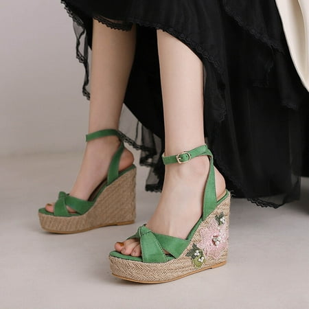 Womens Comfortable Wedge Sandals- Thick Sole Bohemian Casual Sandals Green Size 9.5
Womens Comfortable Wedge Sandals- Thick Sole Bohemian Casual Sandals Green Size 9.5