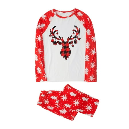 Nomeni Women Mom Family Christmas Pajamas Homewear Set Christmas Deer Print Pajamas Holiday Pajamas Set Parent Wear
