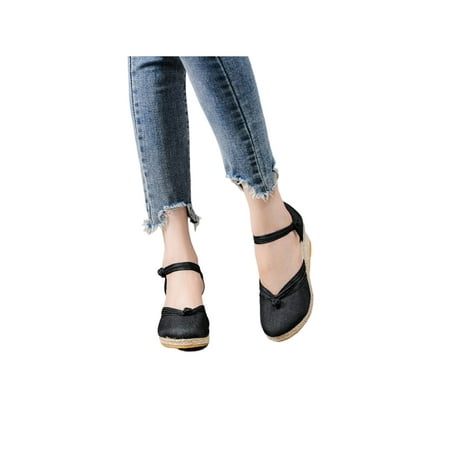 Ritualay Ladies Casual Shoe Ankle Strap Wedge Sandals Braided Buckle Summer Sandal Comfort Lightweight Shoes Work Daily Platform Espadrille Black 4
Ritualay Ladies Casual Shoe Ankle Strap Wedge Sandals Braided Buckle Summer Sandal Comfort Lightweight Shoes Work Daily Platform Espadrille Black 4