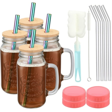Mason Jars With Handle Kitchen Accessories Soda Reusable Iced Coffee Drinking Glass Cups
Mason Jars With Handle Kitchen Accessories Soda Reusable Iced Coffee Drinking Glass Cups