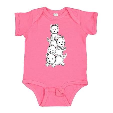 Inktastic Kawaii Westie Stack Gift Baby Boy or Baby Girl Bodysuit