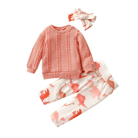 YWDJ 0Months-3Years Newborn Fall Winter Girls Tops Dinosaur Pants Outfit Suit Infant With Headband Set Pink 0-6 Months
YWDJ 0Months-3Years Newborn Fall Winter Girls Tops Dinosaur Pants Outfit Suit Infant With Headband Set Pink 0-6 Months
