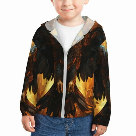 Ocsxa Cool Black Eagle Print Kids Active Zipper Sun Protection Jacket Boys Girls Hooded Cooling Shirt-4 Years
Ocsxa Cool Black Eagle Print Kids Active Zipper Sun Protection Jacket Boys Girls Hooded Cooling Shirt-4 Years