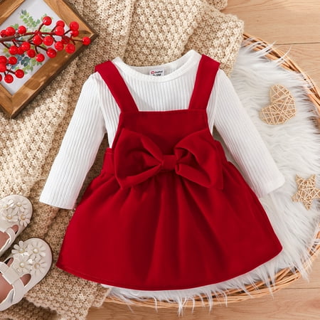PatPat Newborn Baby Girls Bowknot Strapy Romper and Skirt Set 2pcs Long Sleeve Ribbed Jumpsuit Overall Onesise Red Suspender A-line Swing Midi Dress Infant Girl Outfit 0-18Month
PatPat Newborn Baby Girls Bowknot Strapy Romper and Skirt Set 2pcs Long Sleeve Ribbed Jumpsuit Overall Onesise Red Suspender A-line Swing Midi Dress Infant Girl Outfit 0-18Month