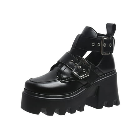 Difumos Women Non-slip Chunky Block Heel Leather Shoes Casual Work Punk Boots Black 8.5
Difumos Women Non-slip Chunky Block Heel Leather Shoes Casual Work Punk Boots Black 8.5