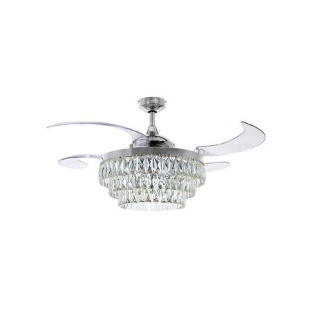 Fanaway 21292301 48 in. Veil Chrome Rectractable Blades Ceiling Fan with Light 
Fanaway 21292301 48 in. Veil Chrome Rectractable Blades Ceiling Fan with Light