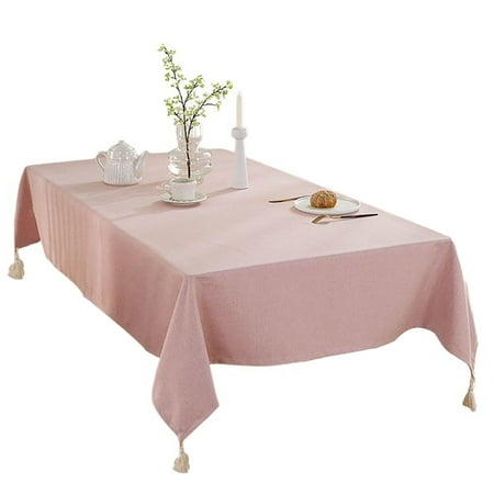 Tablecloths For Rectangular Table Solid Color Tablecloth With Fat Tassel Wrinkle Free Cotton Linen Table Cover For Living Room Kitchen Garden Picnic Party-Pink-110*160cm
Tablecloths For Rectangular Table Solid Color Tablecloth With Fat Tassel Wrinkle Free Cotton Linen Table Cover For Living Room Kitchen Garden Picnic Party-Pink-110*160cm