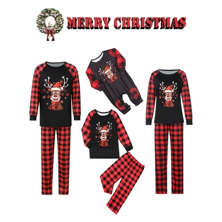 Family Matching Christmas Pajamas Set Adult Kids Deer Printed Tops+Plaid Pants Holiday Loungewear Sleepwear Pjs Set
Family Matching Christmas Pajamas Set Adult Kids Deer Printed Tops+Plaid Pants Holiday Loungewear Sleepwear Pjs Set