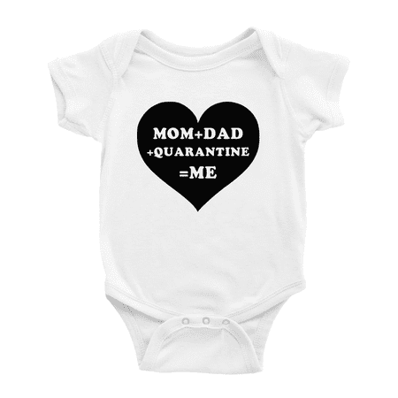 Mom+Dad+Quarantine=Me Funny Newborn Baby Clothes Baby Bodysuit