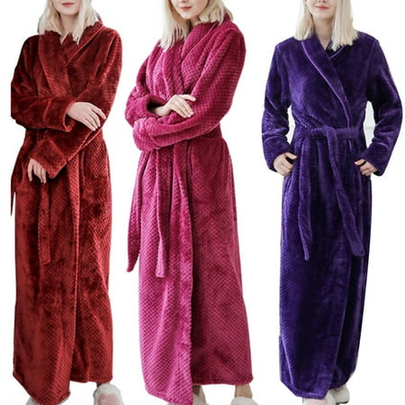 Pontos Winter Fashion Women Solid Color Thicken Plush Long Sleeve Bathrobe Sleepwear
Pontos Winter Fashion Women Solid Color Thicken Plush Long Sleeve Bathrobe Sleepwear