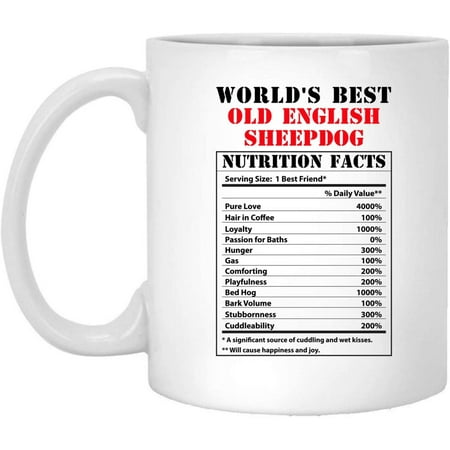Funny World s Best Old English SheepDog Nutritional Facts Coffee Mug Dogs Lovers Birthday Gifts 2022 Christmas Nutrition Cup Ceramic White 11oz
Funny World s Best Old English SheepDog Nutritional Facts Coffee Mug Dogs Lovers Birthday Gifts 2022 Christmas Nutrition Cup Ceramic White 11oz