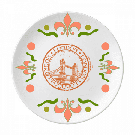 london england classic country city flower ceramics plate tableware dinner dish