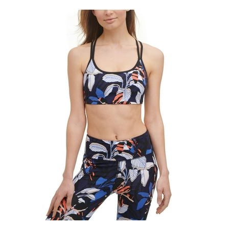 DKNY Intimates Navy Medium Impact Strappy Racerback Sports Bra XS