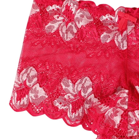 Aayomet Womens Underwear Women Lace Transparent Contrast Rose Pattern Triangle Underpants Red S
Aayomet Womens Underwear Women Lace Transparent Contrast Rose Pattern Triangle Underpants Red S