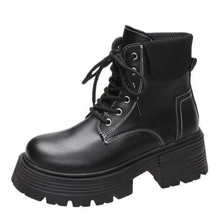 Lovskoo 2024 Women s Middle Ankle Boots Round Toe Chunky Heel Plus-Size Solid Boots With Thick Heels Lace-Up Combat Boot Black
Lovskoo 2024 Women s Middle Ankle Boots Round Toe Chunky Heel Plus-Size Solid Boots With Thick Heels Lace-Up Combat Boot Black