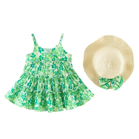 Rovga Dresses For Girls Toddler Girls Sleeveless Beach Dresses Floral Printed Princess Dress Hat Set Fashion Clothing
Rovga Dresses For Girls Toddler Girls Sleeveless Beach Dresses Floral Printed Princess Dress Hat Set Fashion Clothing