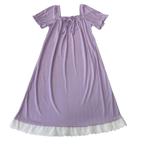 YXGla Women Sleeping Rope Solid Color Pullover Comfortable Knee Length Breathable Loose Shirring Short Sleeves Sweet Style Lady Nightdress Women Clothes
YXGla Women Sleeping Rope Solid Color Pullover Comfortable Knee Length Breathable Loose Shirring Short Sleeves Sweet Style Lady Nightdress Women Clothes