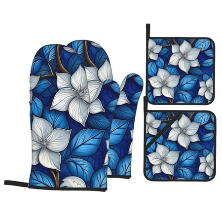 Oven Mitts and Pot Holders Sets 4 pcs Blue White Floral Elegance Non-Slip Oven Gloves Potholders Soft Quilted Lining Heat Resistant Gloves Hot Pads for Kitchen Cooking Baking
Oven Mitts and Pot Holders Sets 4 pcs Blue White Floral Elegance Non-Slip Oven Gloves Potholders Soft Quilted Lining Heat Resistant Gloves Hot Pads for Kitchen Cooking Baking