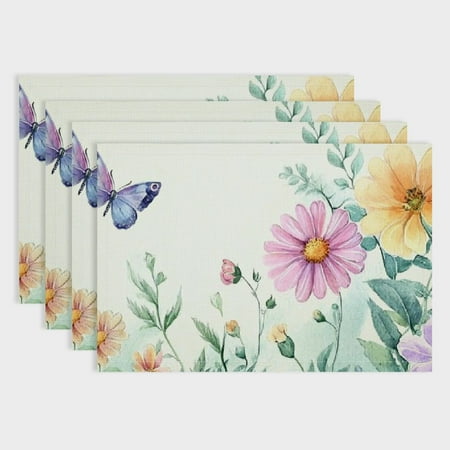 Shiartex Flowers Butterflies Watercolor Painting Linen Cloth Placemat for Indoor Outdoor Western Meal Table - Ideal for Birthday Parties Christmas Restaurants Buffets & Home Decoration
Shiartex Flowers Butterflies Watercolor Painting Linen Cloth Placemat for Indoor Outdoor Western Meal Table - Ideal for Birthday Parties Christmas Restaurants Buffets & Home Decoration