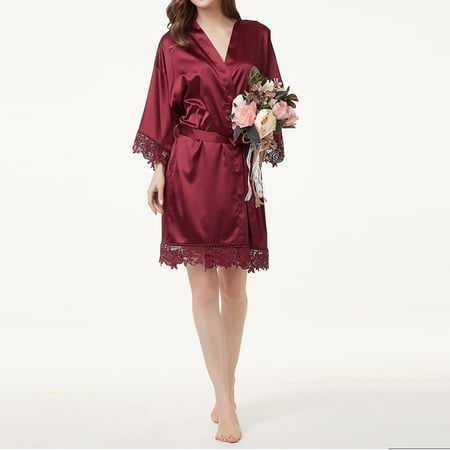 Women s Soild Satin Lace Sleepwear Pajamas Bathrobe Nightgown For Bride Bridesmaids Wedding Party Note Please Buy One Size Larger
Women s Soild Satin Lace Sleepwear Pajamas Bathrobe Nightgown For Bride Bridesmaids Wedding Party Note Please Buy One Size Larger