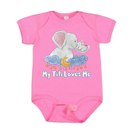 Inktastic My Titi Loves Me Cute Elephants Clouds Moon and Stars Boys or Girls Baby Bodysuit
Inktastic My Titi Loves Me Cute Elephants Clouds Moon and Stars Boys or Girls Baby Bodysuit