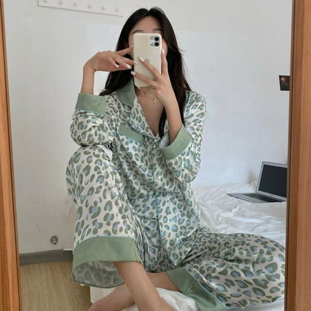 CoCopeaunt Leopard Print Pajamas Women Autumn Green Sleepwear Bedroom Set 2 Piece Pijama Long Sleeve Pyjamas Loungewear Nightie Pjs
CoCopeaunt Leopard Print Pajamas Women Autumn Green Sleepwear Bedroom Set 2 Piece Pijama Long Sleeve Pyjamas Loungewear Nightie Pjs