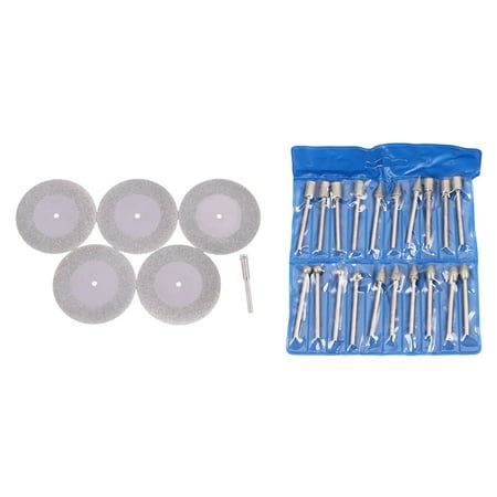 5 Pcs 50Mm Diamond Cutting Discs & 20 Pcs 3Mm Diamond Grinding Burr Drill Bits Sets
5 Pcs 50Mm Diamond Cutting Discs & 20 Pcs 3Mm Diamond Grinding Burr Drill Bits Sets