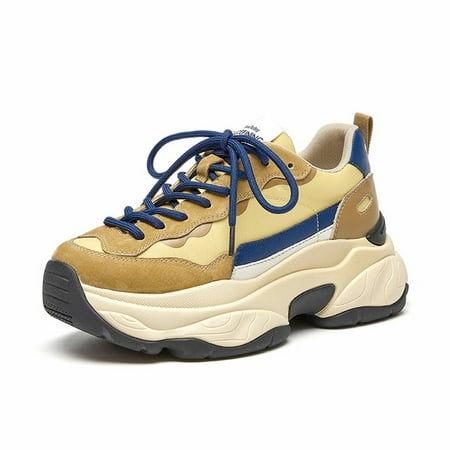 BeauToday Platform Sneakers Women Suede Leather Patchwork Fabric Round Toe Mixed Color Lace-Up Chunky Sole Ladies Trainers 29430
BeauToday Platform Sneakers Women Suede Leather Patchwork Fabric Round Toe Mixed Color Lace-Up Chunky Sole Ladies Trainers 29430