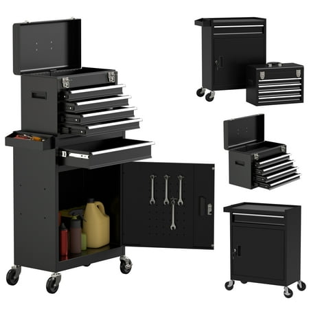 5 Drawer Mechanic Tool Chest with Wheels Heavy Duty Rolling Tool Box Cabinet Keyed Locking System Toolbox Organizer for Workshop Black
5 Drawer Mechanic Tool Chest with Wheels Heavy Duty Rolling Tool Box Cabinet Keyed Locking System Toolbox Organizer for Workshop Black