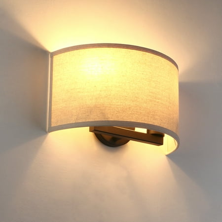 Permo Indoor Bedside Hidden Night Wall Lamp Single 2-Lights Vintage Industrial Fixture with Semicircular Fabric Shade for Reading Bedroom Living Room Dining Room Hotel (White)
Permo Indoor Bedside Hidden Night Wall Lamp Single 2-Lights Vintage Industrial Fixture with Semicircular Fabric Shade for Reading Bedroom Living Room Dining Room Hotel (White)