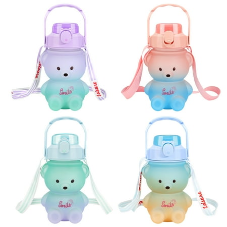 VALINK Water Bottle Gradient Bear Pattern with Straw and Backing Strap Large Capacity
VALINK Water Bottle Gradient Bear Pattern with Straw and Backing Strap Large Capacity