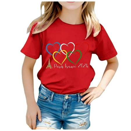 Girls T-Shirts 2024 France Theme Fashion Part Print Short Sleeve Round Neck Fashion Casual Girls Shirts
Girls T-Shirts 2024 France Theme Fashion Part Print Short Sleeve Round Neck Fashion Casual Girls Shirts