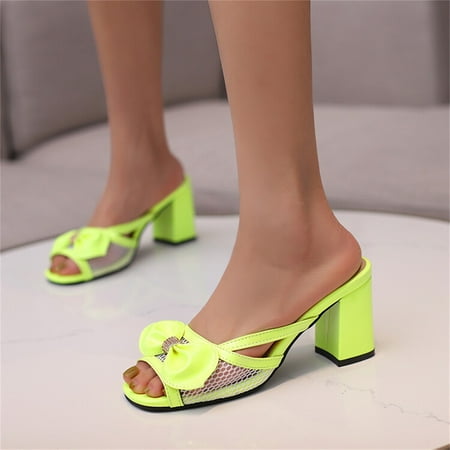 Cathalem Ladies Fashion Solid Color Breathable Hollow Mesh Bow Thick High Heeled Open Toe Sandals Women s Slippers Size 8 Green 7
Cathalem Ladies Fashion Solid Color Breathable Hollow Mesh Bow Thick High Heeled Open Toe Sandals Women s Slippers Size 8 Green 7