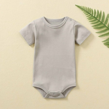 WHLBF Toddler Baby Girls Boys Romper Solid Color T-Shirt Jumpsuit Romper Gray 3-6 Months(3-6 Months)
WHLBF Toddler Baby Girls Boys Romper Solid Color T-Shirt Jumpsuit Romper Gray 3-6 Months(3-6 Months)