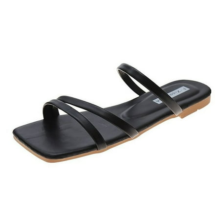 nsendm Female Shoes Adult High Heel Slippers for Women Flat Bottom Thin Belt Roman Sandal Arch Support Slippers Women Black 8
nsendm Female Shoes Adult High Heel Slippers for Women Flat Bottom Thin Belt Roman Sandal Arch Support Slippers Women Black 8