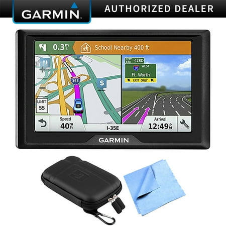 Garmin Drive 51 LM GPS Navigator with Driver Alerts USA (010-01678-0B) with 5 inch Universal GPS Navigation Protect and Stow Case & 1 Piece Micro Fiber Cloth