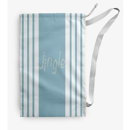 Simply Daisy Jingle on a Stripe 28 x 36 inch Blue Laundry Bag