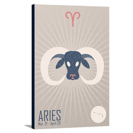 Aries - Woven Zodiac - Lantern Press Artwork (24x36 Gallery Wrapped Stretched Canvas)