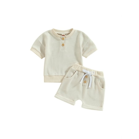 2PCS Summer Toddler Baby Boy Girl Clothes Set Waffle Solid Short Sleeve Tops Pocket Drawstring Shorts Outfits
2PCS Summer Toddler Baby Boy Girl Clothes Set Waffle Solid Short Sleeve Tops Pocket Drawstring Shorts Outfits