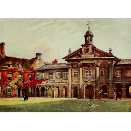 Cambridge 1907 Emmanuel college first court Canvas Art - William Matthison (18 x 24)